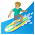 man surfing, medium-light skin tone